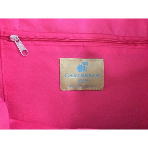 XL Caribbean Joe Canvas Flamingo Beach Bag and wristlet - Picture 8 of 12